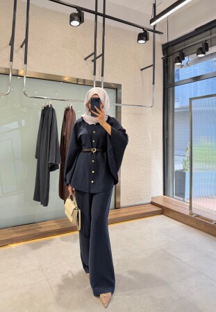 Alis Kemerli Şık Takım - Lacivert - Nuuwears