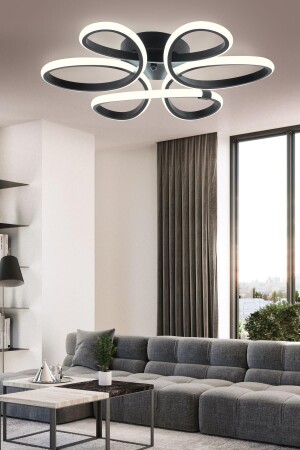 Alis Modern Black Plafonier Decke White Light Zero Wohnzimmer Küche Schlafzimmer Led-Kronleuchter - 2