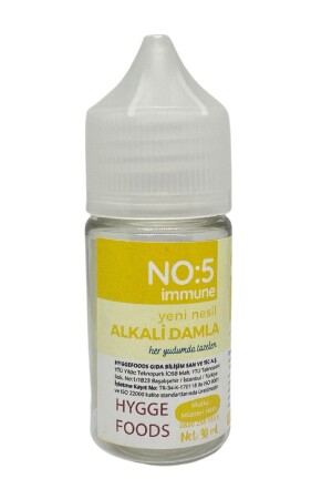 Alkalische Tropfen der neuen Generation Nr.5 Immune - pH-Erhöher - Hilft beim Trinken von Wasser - 30 ml - 1