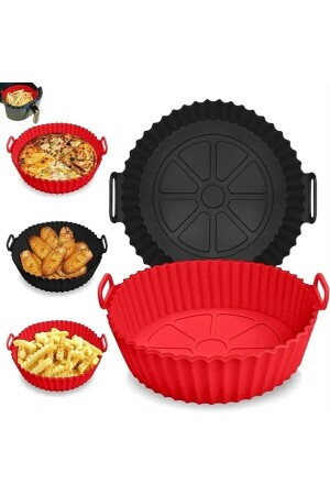 Alle Airfryer-kompatiblen Kochsets + 1 Stück Silikonbehälter + AirFryer-Ölpapier 50 Stück + 1 Sprühölbehälter 100 ml - 7