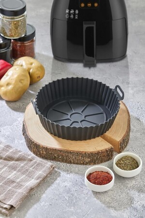 Alle Airfryer-kompatiblen Kochsets + 1 Stück Silikonbehälter + AirFryer-Ölpapier 50 Stück + 1 Sprühölbehälter 100 ml - 8