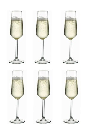 Allegra 6-teiliges Kelchflöten-Champagnerglas mit Fuß SRY-PB000597 - 2