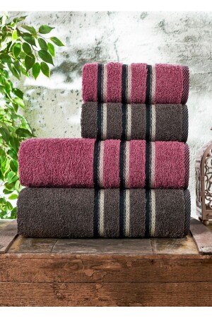 Almira Pamuklu 4 Adet Soft Banyo Havlu Seti Çeyiz Seti Hamam Seti - Evanora