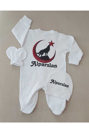 Alparslan Baby-Overall für Jungen, bedruckt mit drei Halbmonden, 2395588995139955 - 3