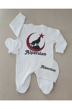 Alparslan Baby-Overall für Jungen, bedruckt mit drei Halbmonden, 2395588995139955 - 6