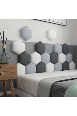 Altıgen Kumaş Kaplı 3d Duvar Paneli Seti (12 ADET) walldecor001 - 5