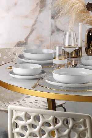 Altın Fileli Yemek Takımı 24 Parça MOD24YT - Kütahya Porselen