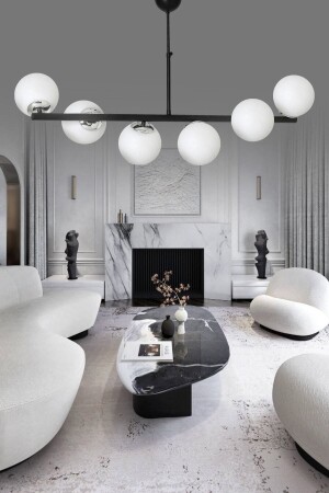 MNZ-Altina 6-piece Black عصرية فاخرة الشنابل SEF164 - ŞL Şef Light