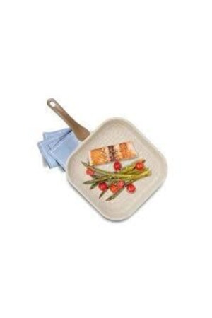 Alüminyum Döküm Granit Kare Vizon Izgara Tava 28 X 28 Cm Alüminyum Döküm Granit Grill 28 cm tava - 4