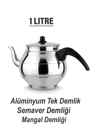 Alüminyum Tek Demlik 1 Litre- Çaydanlık ve Semaver Demliği 1 Litre- Mangal ve Kamp Demliği - 2