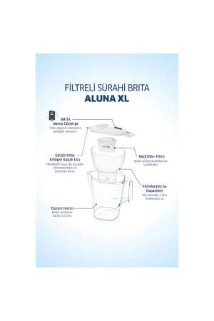 Aluna Xl Maxtra gefiltertes Wasser, gereinigt 3. 5 Liter. Smarter weißer Krug AB3297 - 7