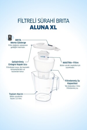 Aluna Xl Wasseraufbereitungskrug -3,5 Lt. Weiß HBV00000SLZIA - 4