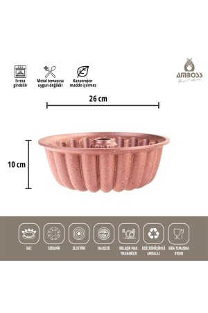 Alya Döküm Kek Kalıbı Yanmaz Yapışmaz - Pink 26 Cm - 4