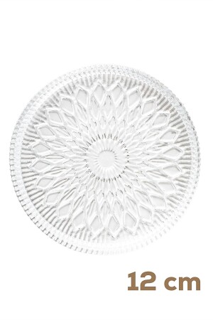 Alya gemusterter aufrechter Teller – 6-teiliger Glas-Präsentationsteller für Kuchen, Kekse, Kuchen, Catering, Servierteller – 12 cm - 5