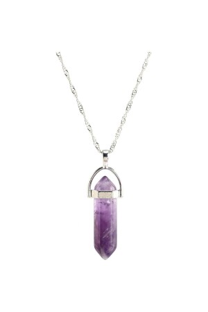 Amethyst-Stein-Naturstein-Halskette - 1