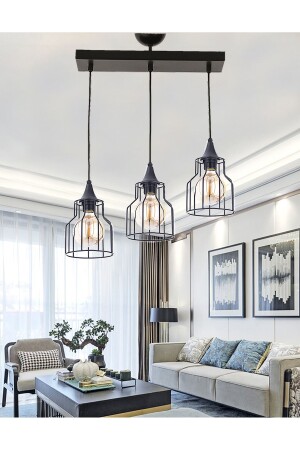 Ametist Lüx Sıralı 3 Sarkıt Avize S0313SR - Etsylight