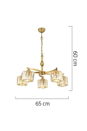 Amir 5-armiger Trommelkristallstein-Kristall-Wohnzimmer-Kronleuchter im modernen Design 3404-05-FR - 7