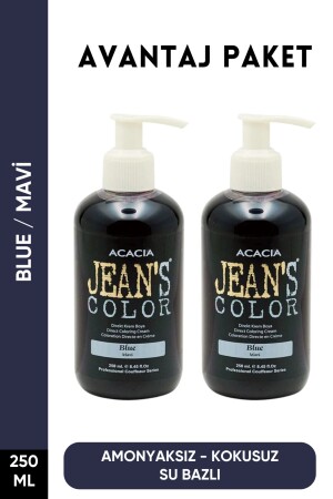 Ammoniakfreies blaues Haarfärbemittel, 250 ml x 2 Stück, geruchloses blaues Haarfärbemittel auf Wasserbasis - 1