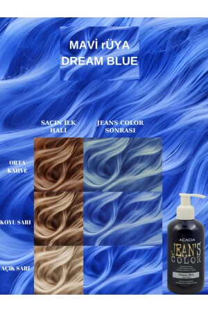 Ammoniakfreies Haarfärbemittel Blue Dream Color, 250 ml, geruchloses Haarfärbemittel Dream Blue auf Wasserbasis - 2