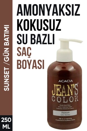 Amonyaksız Gün Batımı Renkli Saç Boyası 250 Ml Kokusuz Su Bazlı Sunset Hair Dye - Jeans Color
