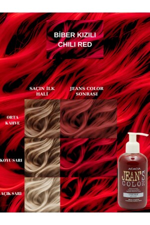 Amonyaksız Renkli Saç Boyası Biber Kızılı 250ml. Kokusuz Su Bazlı Chili Red Hair Dye - 1