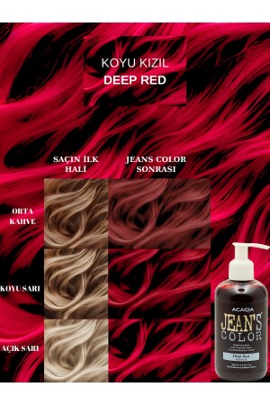 Amonyaksız Renkli Saç Boyası Koyu Kızıl 250ml. Kokusuz Su Bazlı Deep Red Hair Dye - 1