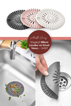 منزق السيليكون العملي ومصدر حوض الاستحمام مع مصدر المصدر الدائرة - قطعة واحدة - Anadolu Saray Çarşısı