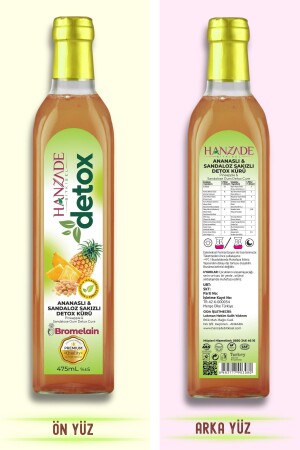 Ananaslı & Sandaloz Sakızlı Detox Şurubu Kürü Bromelain 475 ml Güçlü Antioksidan Formül - 6