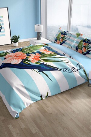 Anchor 3d Pamuk Saten Çift Kişilik Nevresim Seti PerlaSera15756 - PerlaSera