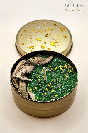 منز-بوكثورن زهرة التطهير الرائحة وحمية العين الشر - الذهب الفاخرة الديكورية الشمعة الطقوسية في صندوق الصلب - Ancilla