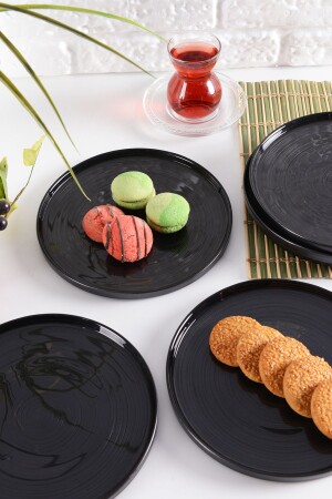 Angdesign Milano Glas Kuchen-Kuchen-Dessertteller 6-teilig Anthrazit 50000 - 1