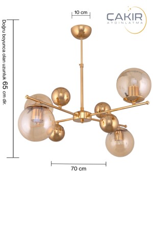 Anhänger 4 Stück Ball Honig Glas Gold Gelb Anhänger Lampe Çakır Kronleuchter TYC00380780817 - 3