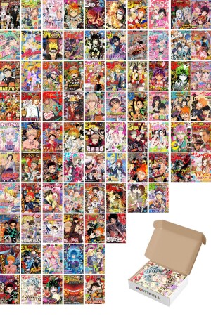 Anime-Poster – 84-teilig – Anime-Poster-Collage-Set – selbstklebende Rückseite – Anime-Raumdekoration – Box-Set - 2