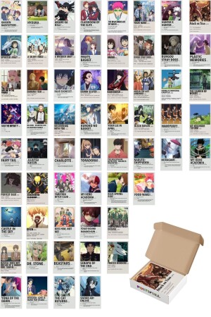 Anime-Wandposter-Set – Manga-Poster-Collage-Set – 60-teilig – selbstklebende Rückseite – Box-Set - 1