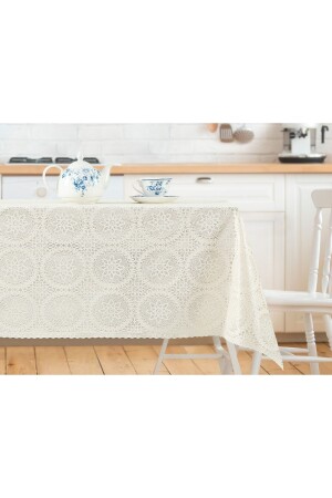 غطاء طاولة من PVC MNZ-Anita - Ecru/ecru - Madame Coco