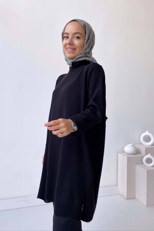 Anje Hijab Strickwaren-Set – Schwarz KH-1011 - 7