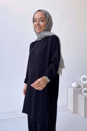 Anje Hijab Strickwaren-Set – Schwarz KH-1011 - 9