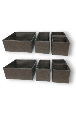 Anthrazitfarbenes 8-teiliges Schubladen-Organizer-Set – Mehrzweck-Schrankbox-Set BalkanRoomCida8 - 2
