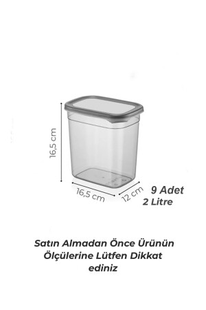 Anthrazitfarbenes rechteckiges Moly-Aufbewahrungsbehälter-Set, 2000 ml, MCH08783 - 3