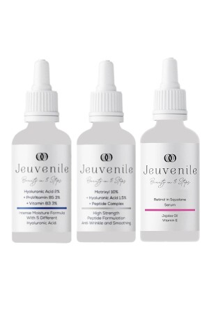 Anti-Age-Serum-Set mit 3 Stück – Hyaluronsäure 2 % Matrixyl 10 % Retinol in Squalen 1 % 8682391830606 - 1