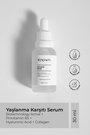 Anti-Aging-Serum 30 ml Biotechnologie Aktiv+Provitamin B5+Hyaluronsäure+Kollagen KNW02 - 1