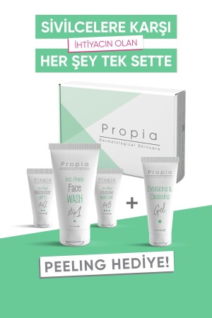 Anti-Akne 3-Stufen-Pflegeset + Peeling Geschenk 4 - 3