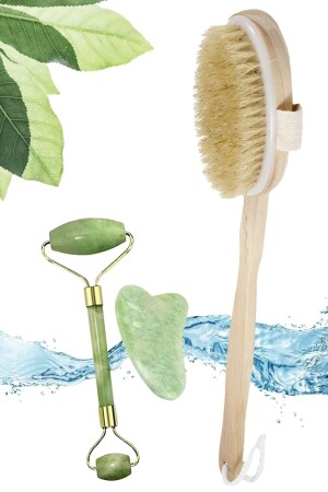 Anti-Cellulite-Badebürste aus natürlichem Rosshaar mit abnehmbarem Griff - Nactumu