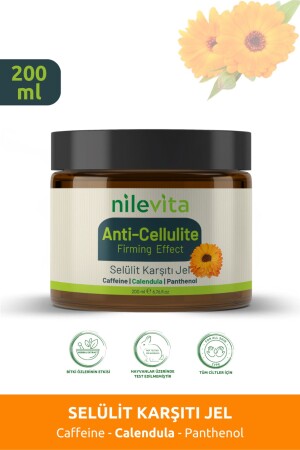 Anti-Cellulite-Straffungsgel – Dehnungsstreifen vorbeugende und schlankmachende Wirkung – Koffein und Panthenol 200 ml - 1