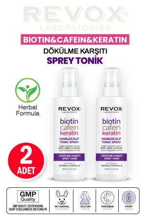 Anti-Haarausfall-Spray-Tonikum mit Biotin, Koffein und Keratin, das gesundes Wachstum unterstützt, 200 ml. 2Stk - 1