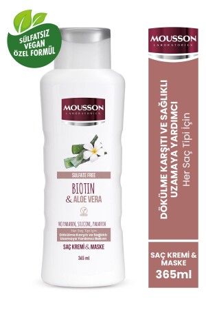 Anti-Haarausfall und Haarwachstum unterstützende Haarpflegecreme und -maske mit Biotin und Aloe Vera 365 ml - 3