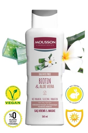 Anti-Haarausfall und Haarwachstum unterstützende Haarpflegecreme und -maske mit Biotin und Aloe Vera 365 ml - 6