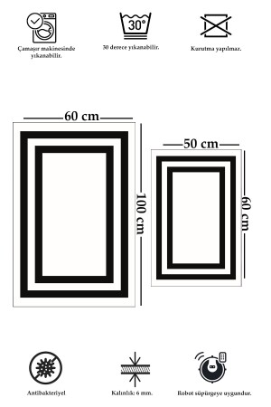 Anti-Rutsch-Unterseite, waschbar, schmutzabweisend, 260 x 100 x 50 x 60 cm, Badezimmerteppich, Badematte, WC-Sitz-Set, quadratisch, 5213-50 x 60, 60 x 100 cm - 3