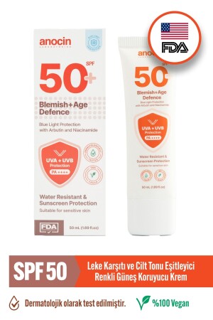 Anti-Unreinheiten und Hautton ausgleichende farbige Sonnenschutzcreme LSF 50. Anti-Aging Blemishsuncream50spf - 2