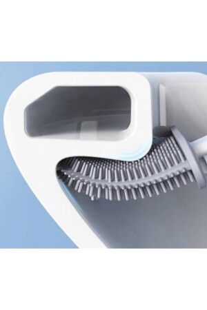 Antibakteriyel Silikon Uçlu Tuvalet Fırçası Seti - Tuvalet Ve Klozet Temizleme Fırçası - Beyaz-gri - 2